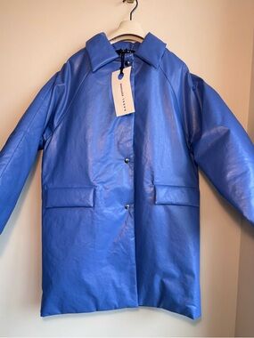 KASSL Editions Original Padded Above Oil Coat — Cobalt, Size Small — NWT